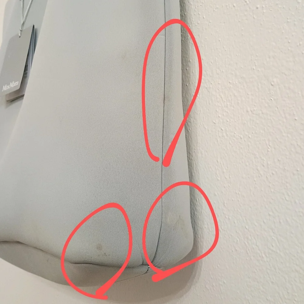 NWT Max Mara Palizzo Light Gray Foam Fabric Tote Handbag Shop Bag READ - Picture 13 of 13